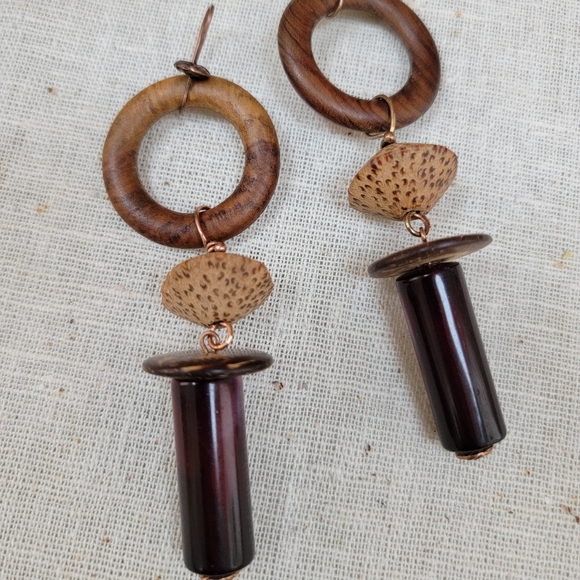Chunky African/ Bohemian Earrings - Picture 3 of 3
